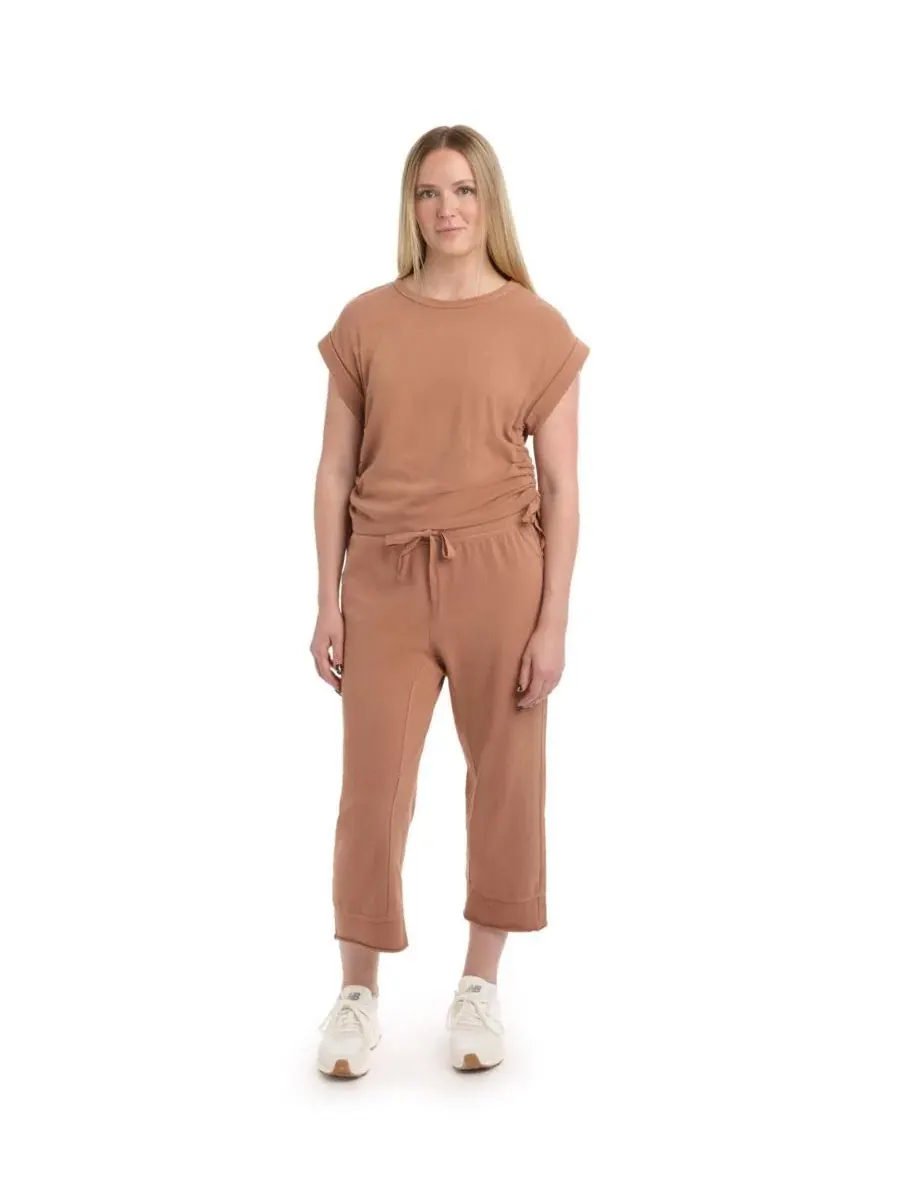 Футболка с круглым вырезом и боковыми шнурками WILT, Raw Umber — изображение 2 из 6