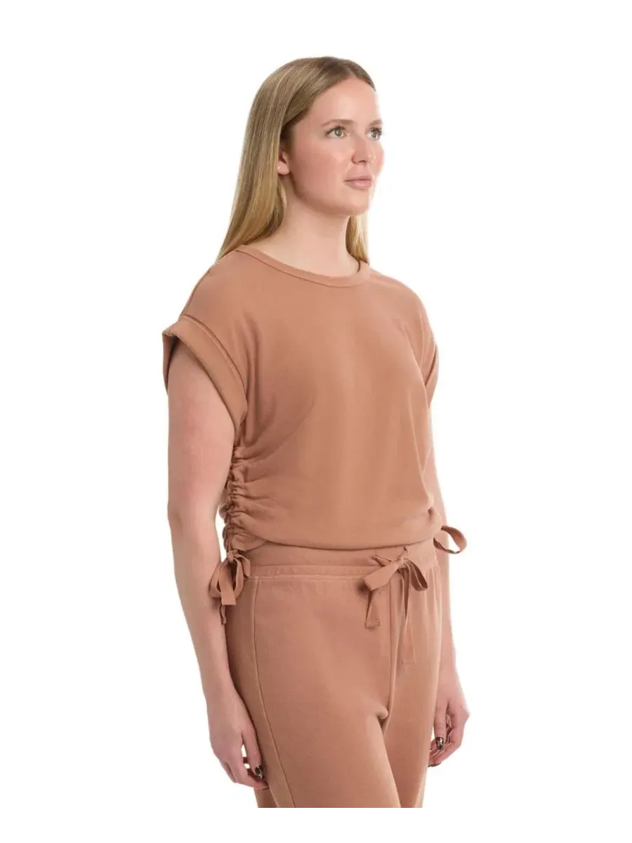 Футболка с круглым вырезом и боковыми шнурками WILT, Raw Umber — изображение 4 из 6