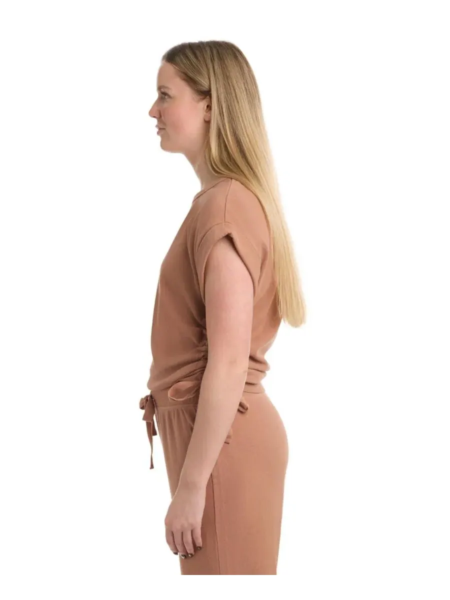 Футболка с круглым вырезом и боковыми шнурками WILT, Raw Umber — изображение 5 из 6
