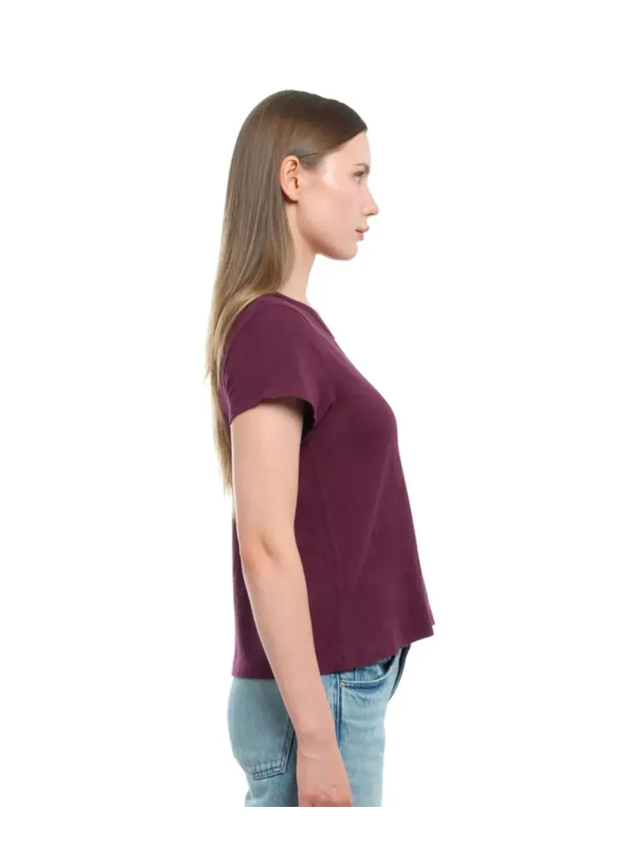 Женская детская футболка с круглым вырезом WILT Clothing, темно-fig — изображение 2 из 4, фиолетовый
