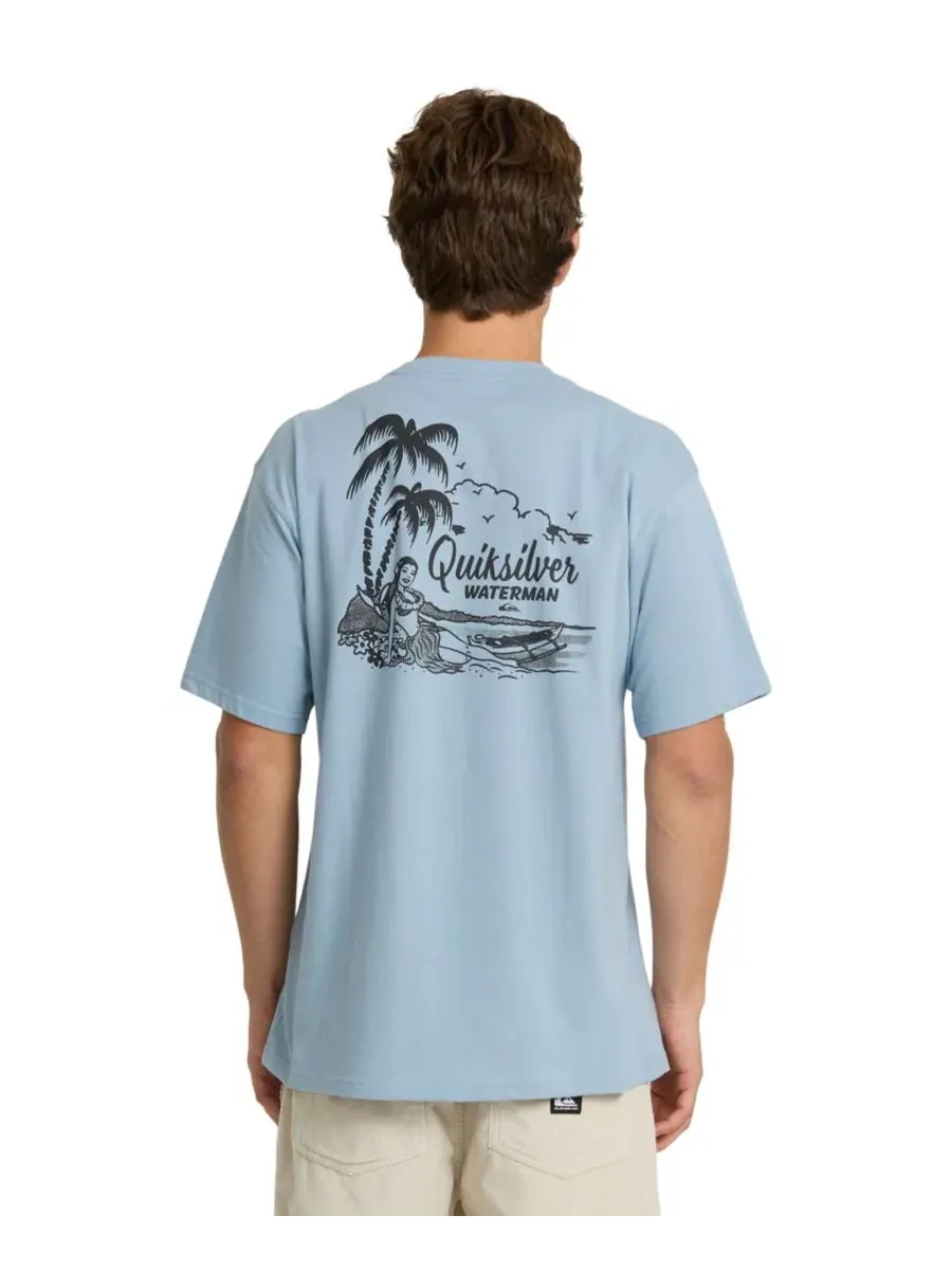 Футболка с принтом Outrigger Quiksilver Waterman — изображение 1 из 3, синий