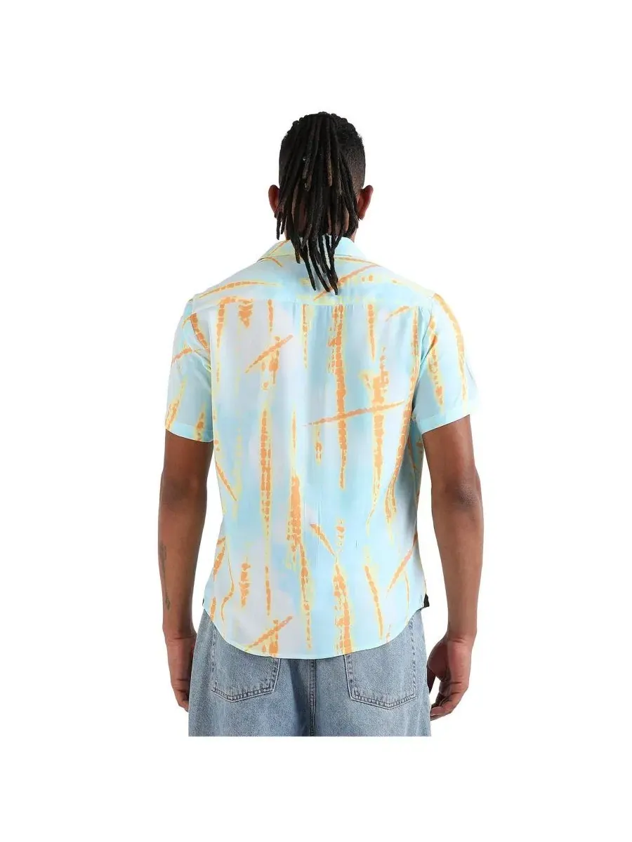 Мужская рубашка с принтом Pastel Tie Dye Campus Sutra — изображение 2 из 3, оранжевый
