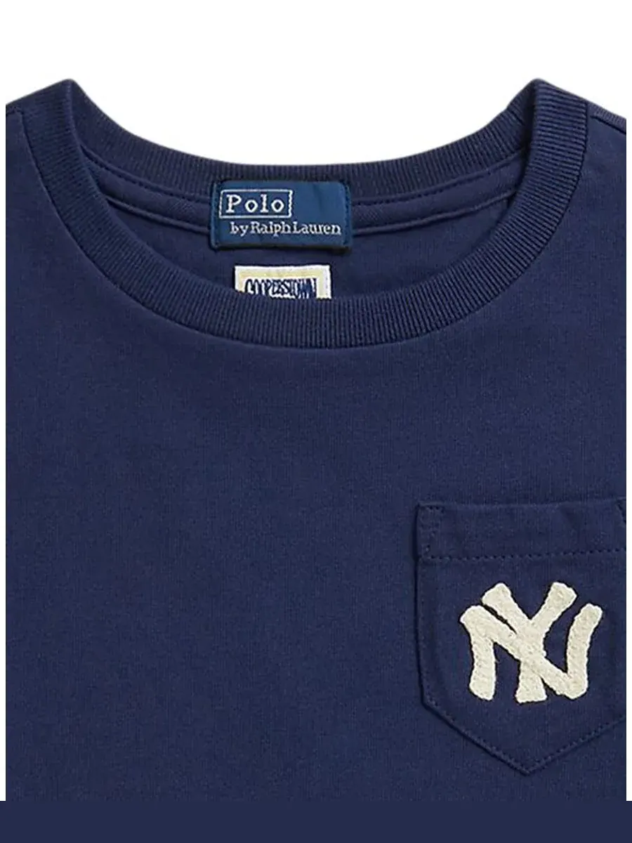 Футболка с коротким рукавом для мальчиков 2-7 лет Polo Ralph Lauren, темно-cobalt — изображение 2 из 3, кобальт