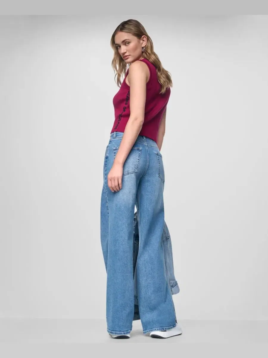 Свитер без рукавов с круглым вырезом, с логотипом DKNY Jeans — изображение 5 из 7, черный
