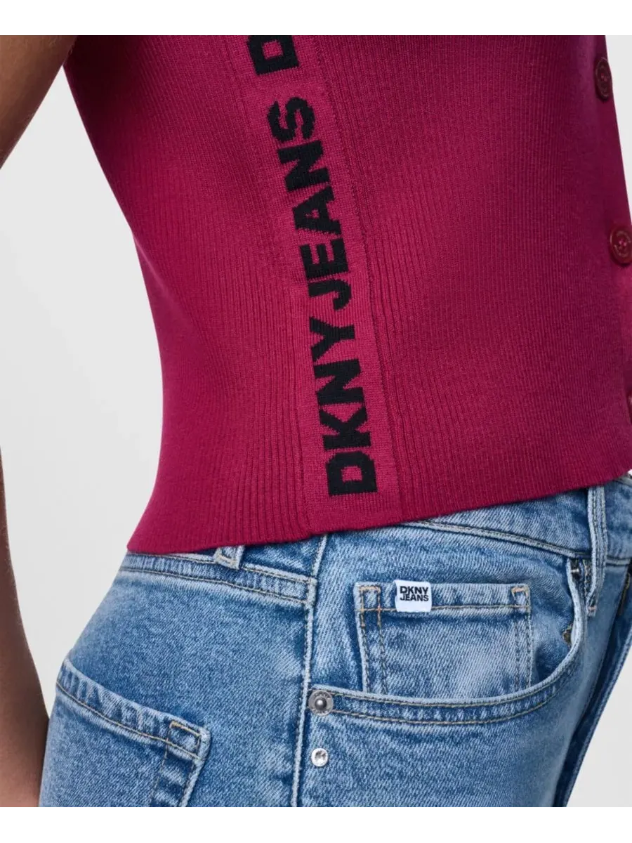 Свитер без рукавов с круглым вырезом, с логотипом DKNY Jeans — изображение 7 из 7, черный