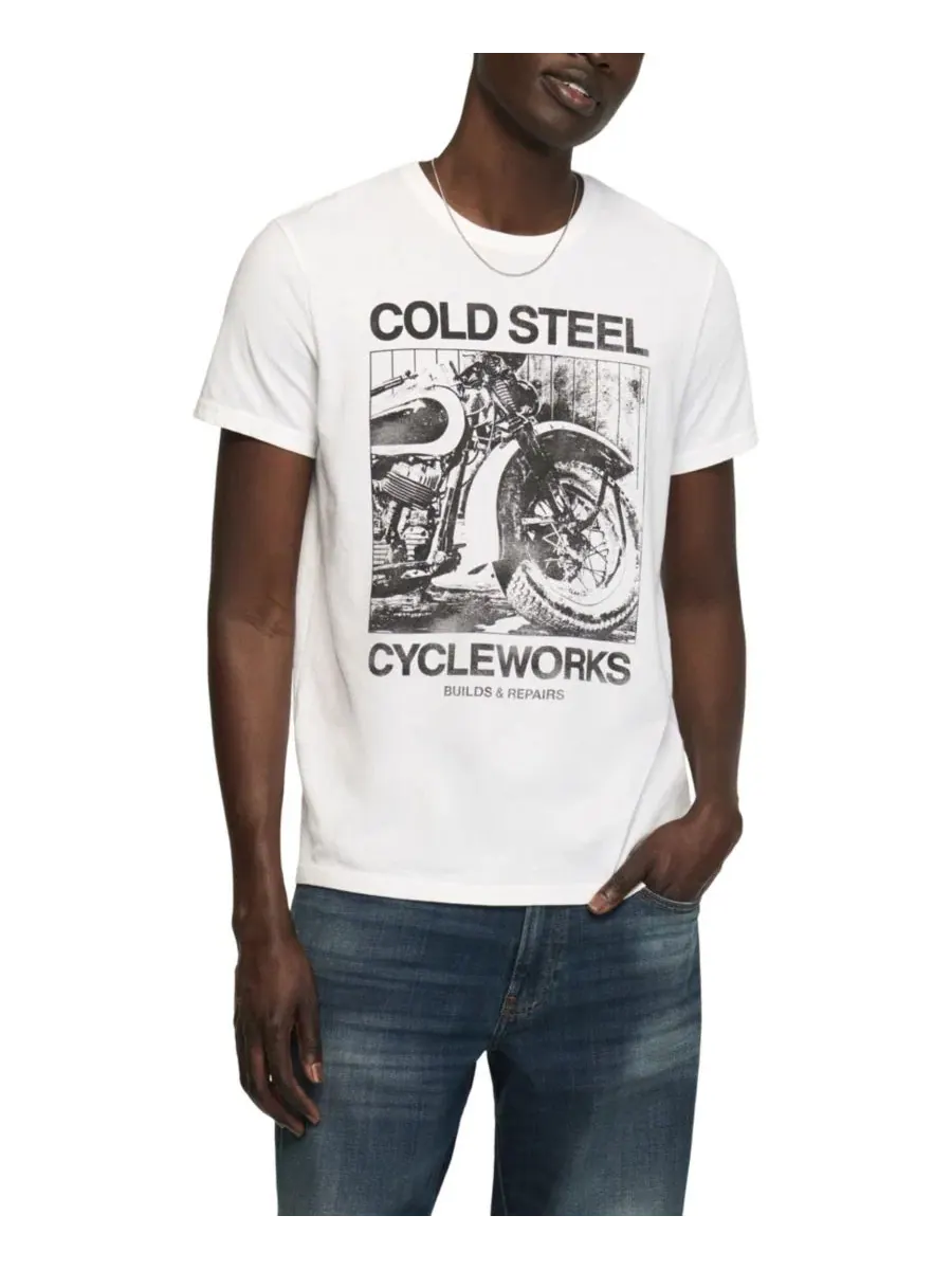 Футболка с графическим принтом American Customs Motorcycles Lucky Brand — изображение 1 из 5, яркий белый