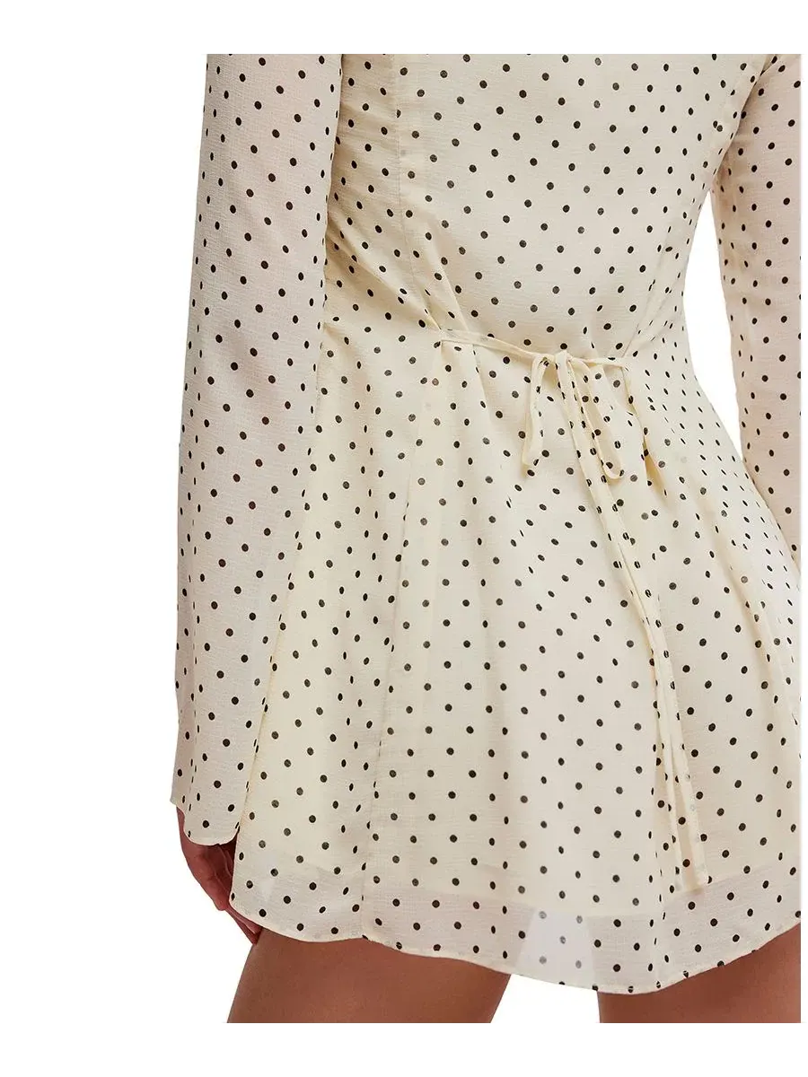 Платье мини с принтом Jolie Boat Neck Printed Free People — изображение 4 из 5, белый