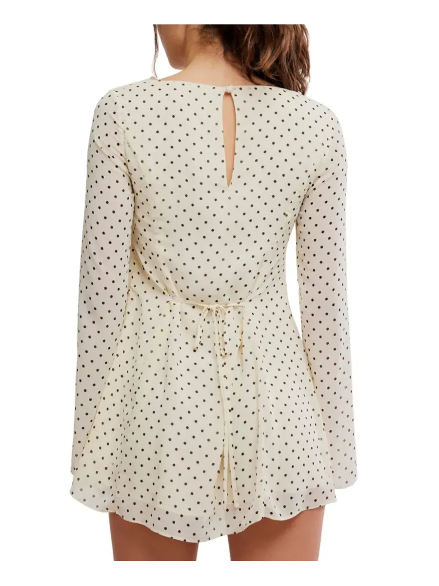 Платье мини с принтом Jolie Boat Neck Printed Free People — изображение 5 из 5, белый