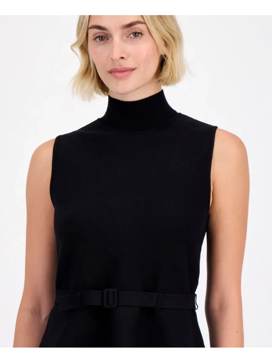 Топ без рукавов с поясом Anne Klein — изображение 4 из 4, черный