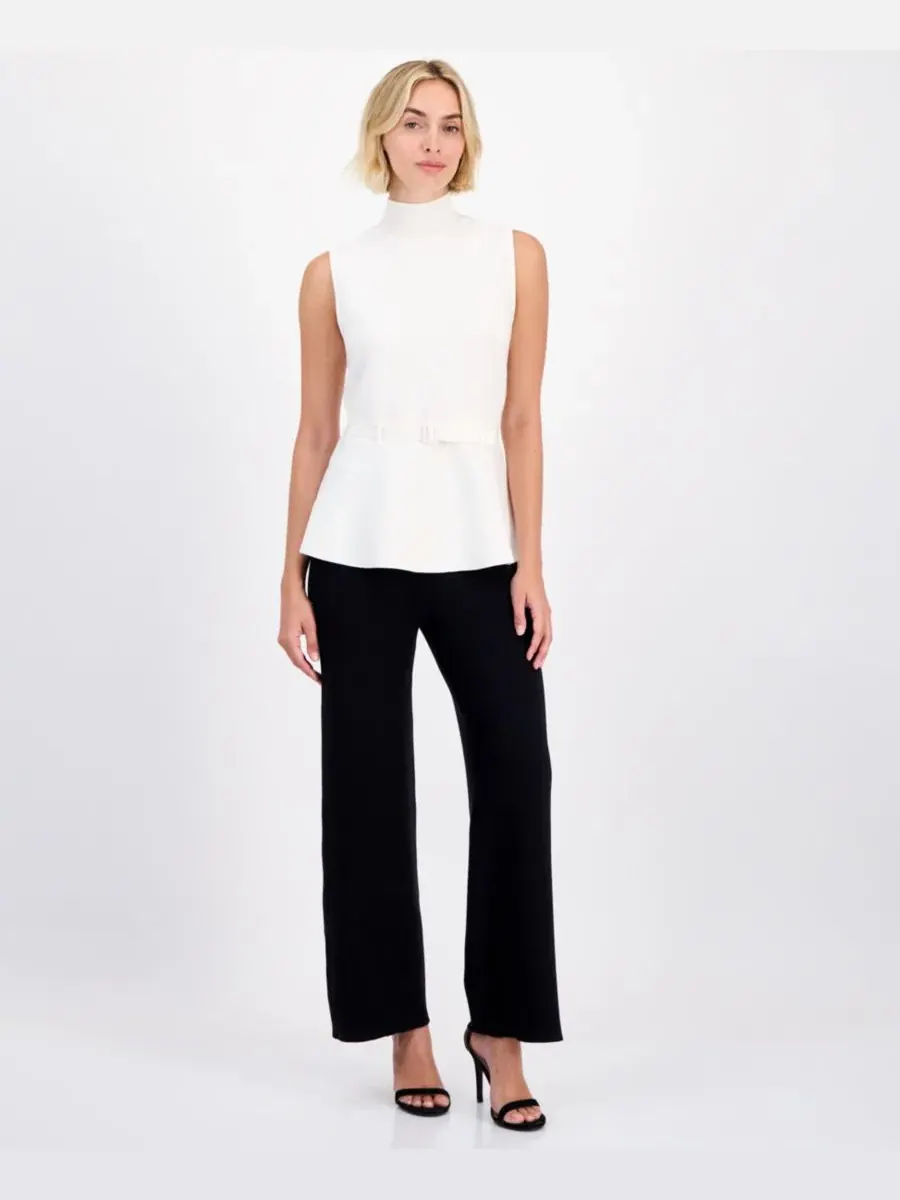Топ без рукавов с поясом Anne Klein — изображение 2 из 3, белый