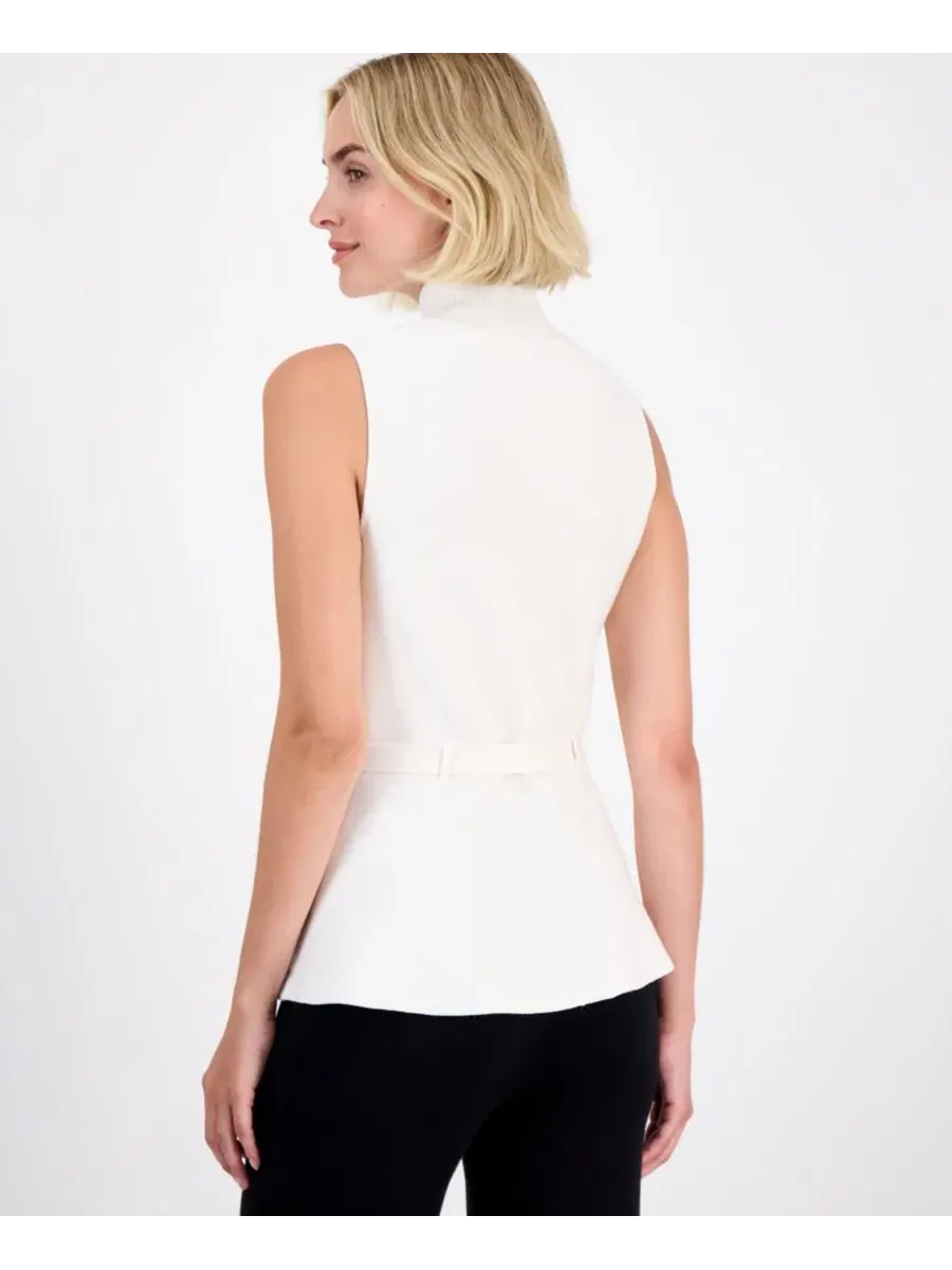 Топ без рукавов с поясом Anne Klein — изображение 3 из 3, белый
