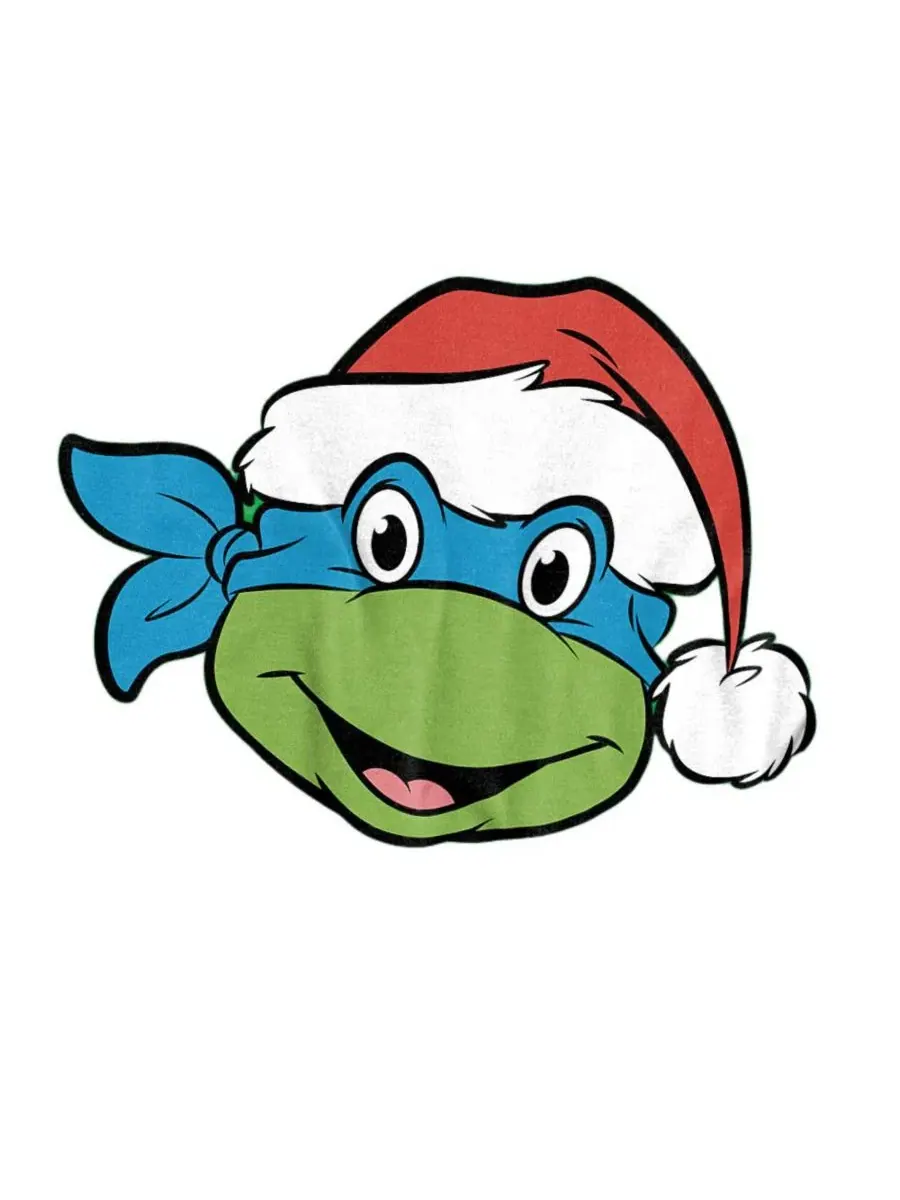 Футболка с принтом Leonardo Christmas Hat Teenage Mutant Ninja Turtles — изображение 2 из 3, зеленый