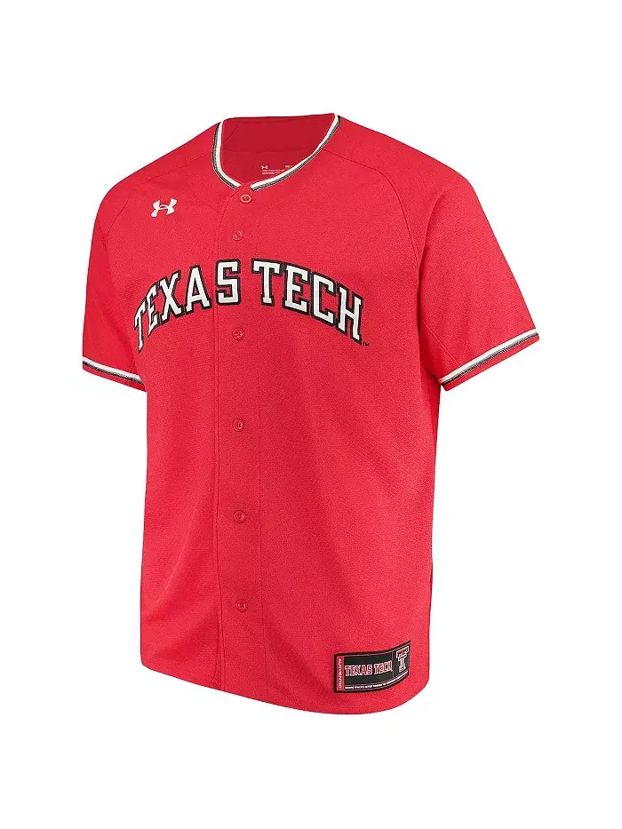 Мужская бейсбольная джерси Texas Tech Red Raiders Performance Replica Under Armour — изображение 3 из 3, красный
