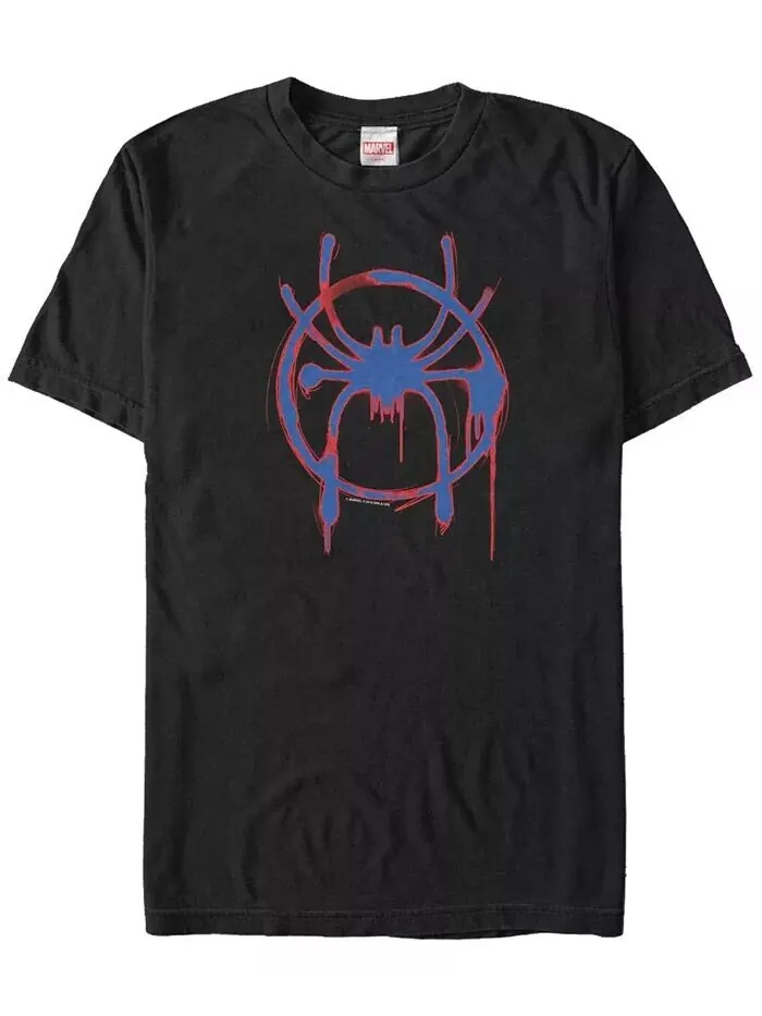 Футболка мужская Marvel Spider-Man Into The Spiderverse с коротким рукавом и логотипом в — изображение 1 из 1, черный