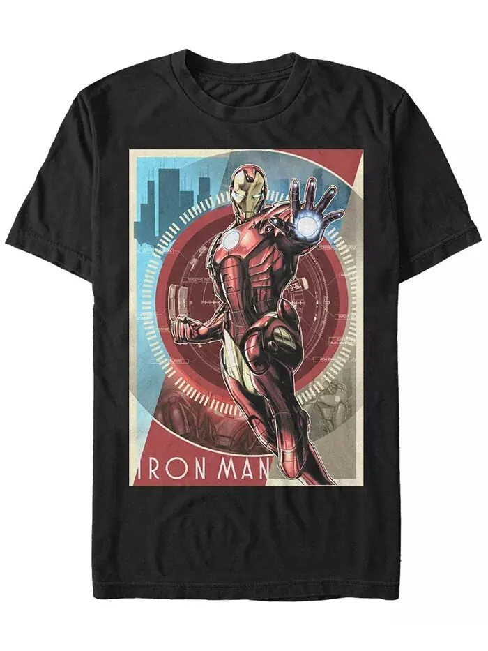 Футболка с коротким рукавом с постером Marvel Avengers Iron Man Power Fifth Sun — изображение 1 из 1, черный