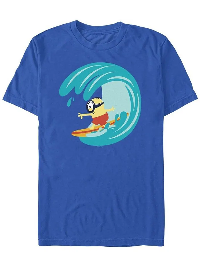 Мужская футболка с коротким рукавом Minions Stuart Surfing Fifth Sun — изображение 1 из 1, королевский