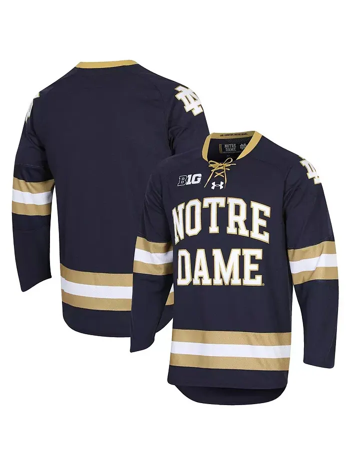 Мужская хоккейная реплика футболки Notre Dame Fighting Irish UA Under Armour — изображение 1 из 6, темно-синий