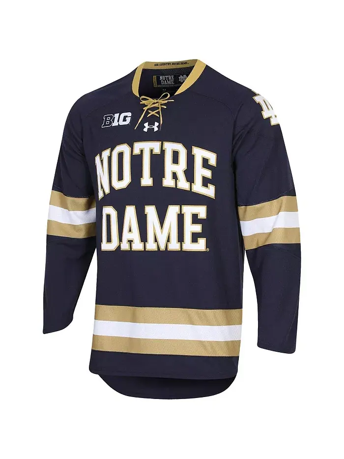 Мужская хоккейная реплика футболки Notre Dame Fighting Irish UA Under Armour — изображение 3 из 6, темно-синий