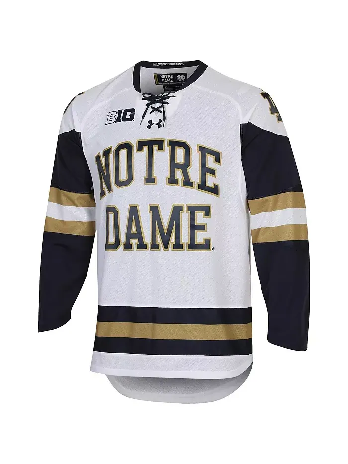 Мужская хоккейная реплика футболки Notre Dame Fighting Irish UA Under Armour — изображение 3 из 3, белый