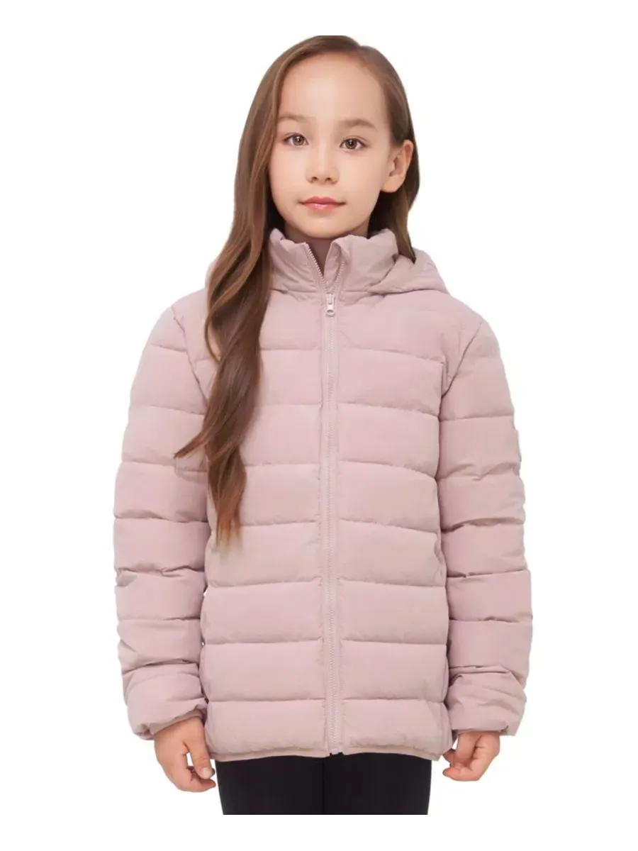 Куртка-пуховик с капюшоном Hudson Lightweight Hooded Puffer Jacket Rokka&Rolla — изображение 1 из 11, розовый