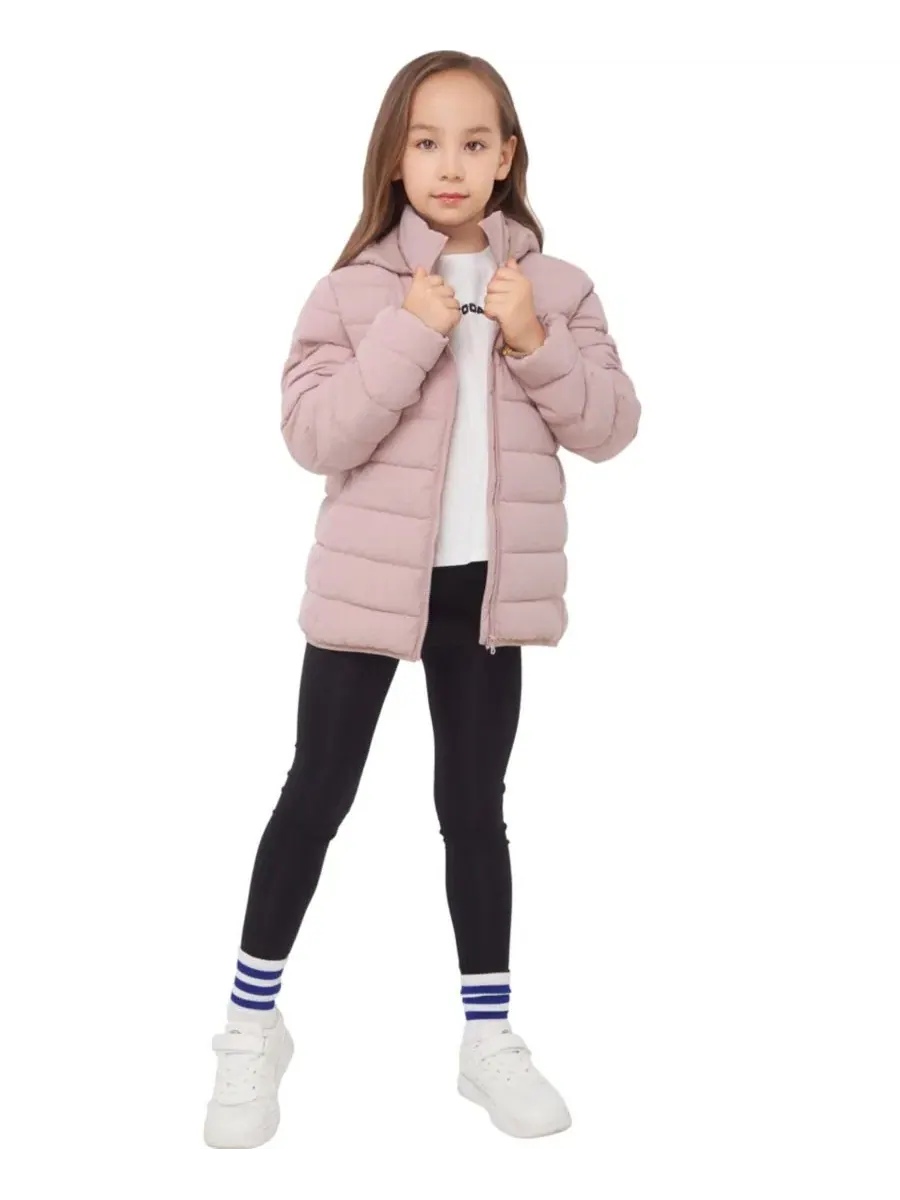 Куртка-пуховик с капюшоном Hudson Lightweight Hooded Puffer Jacket Rokka&Rolla — изображение 5 из 11, розовый