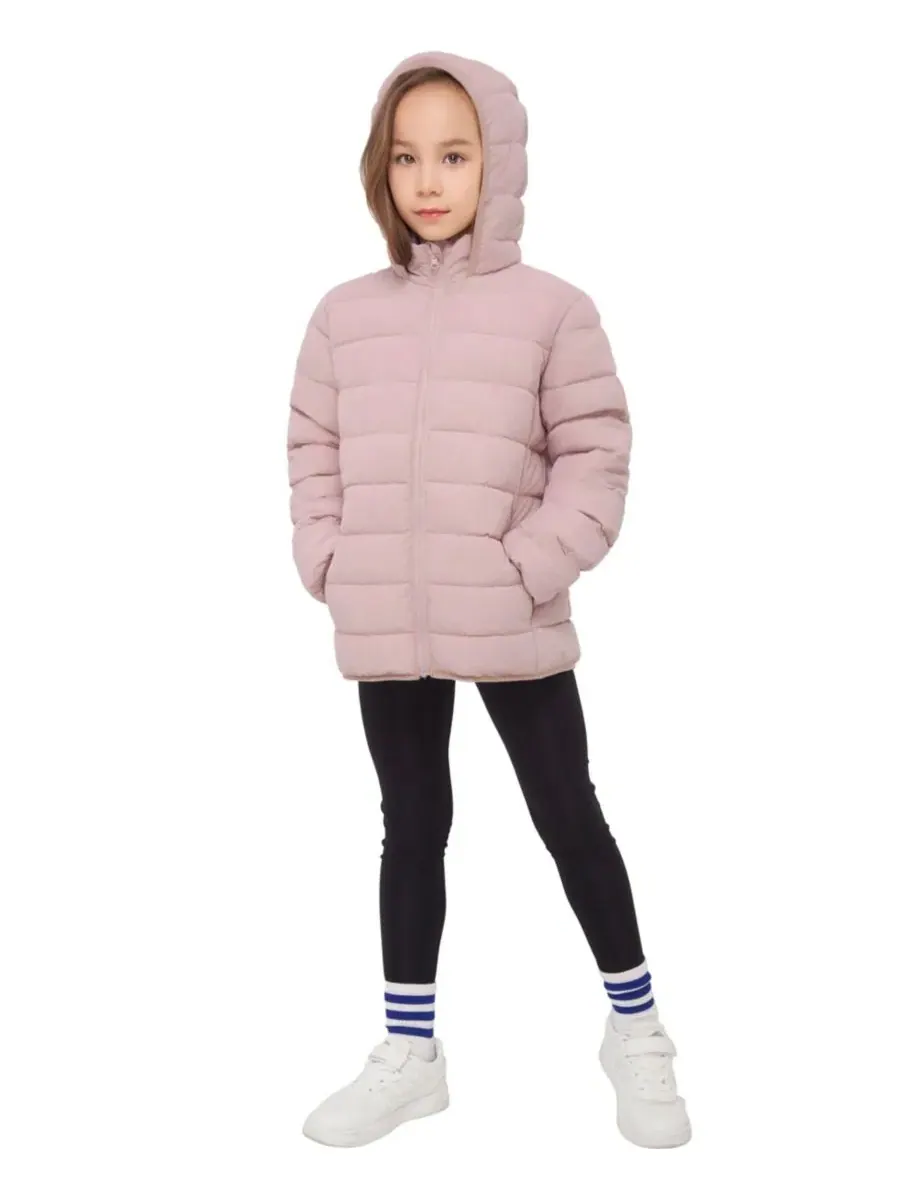 Куртка-пуховик с капюшоном Hudson Lightweight Hooded Puffer Jacket Rokka&Rolla — изображение 6 из 11, розовый