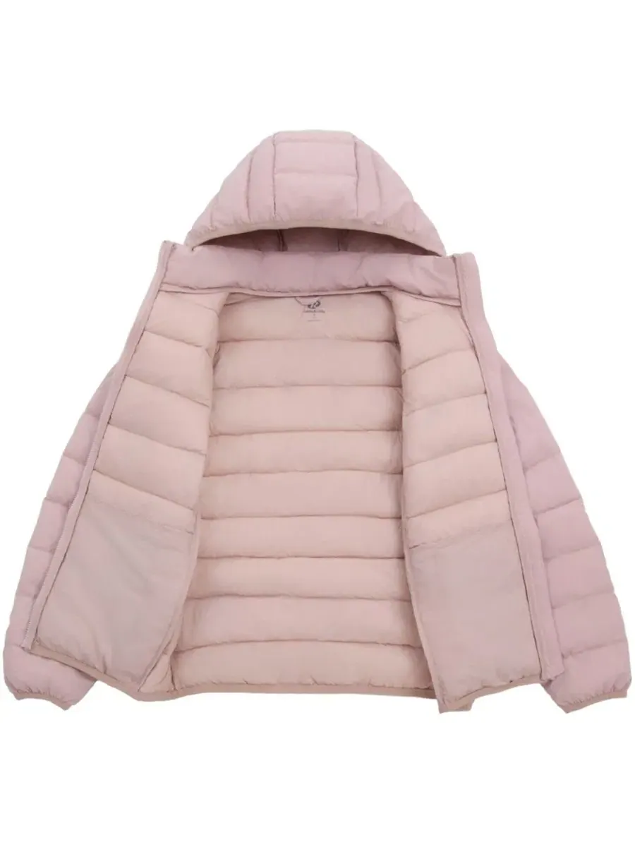 Куртка-пуховик с капюшоном Hudson Lightweight Hooded Puffer Jacket Rokka&Rolla — изображение 9 из 11, розовый