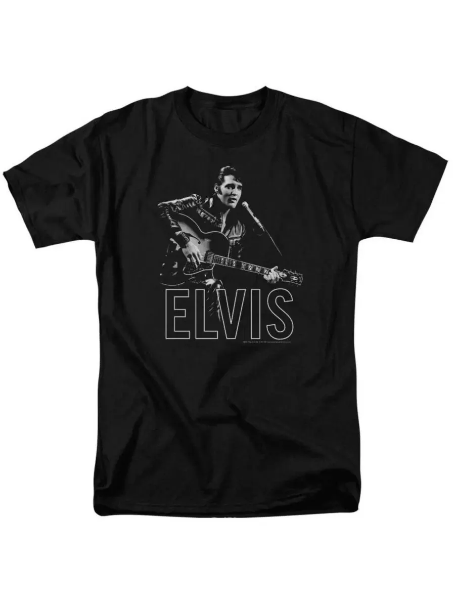 Футболка с принтом Presley Guitar In Hand Elvis — черный