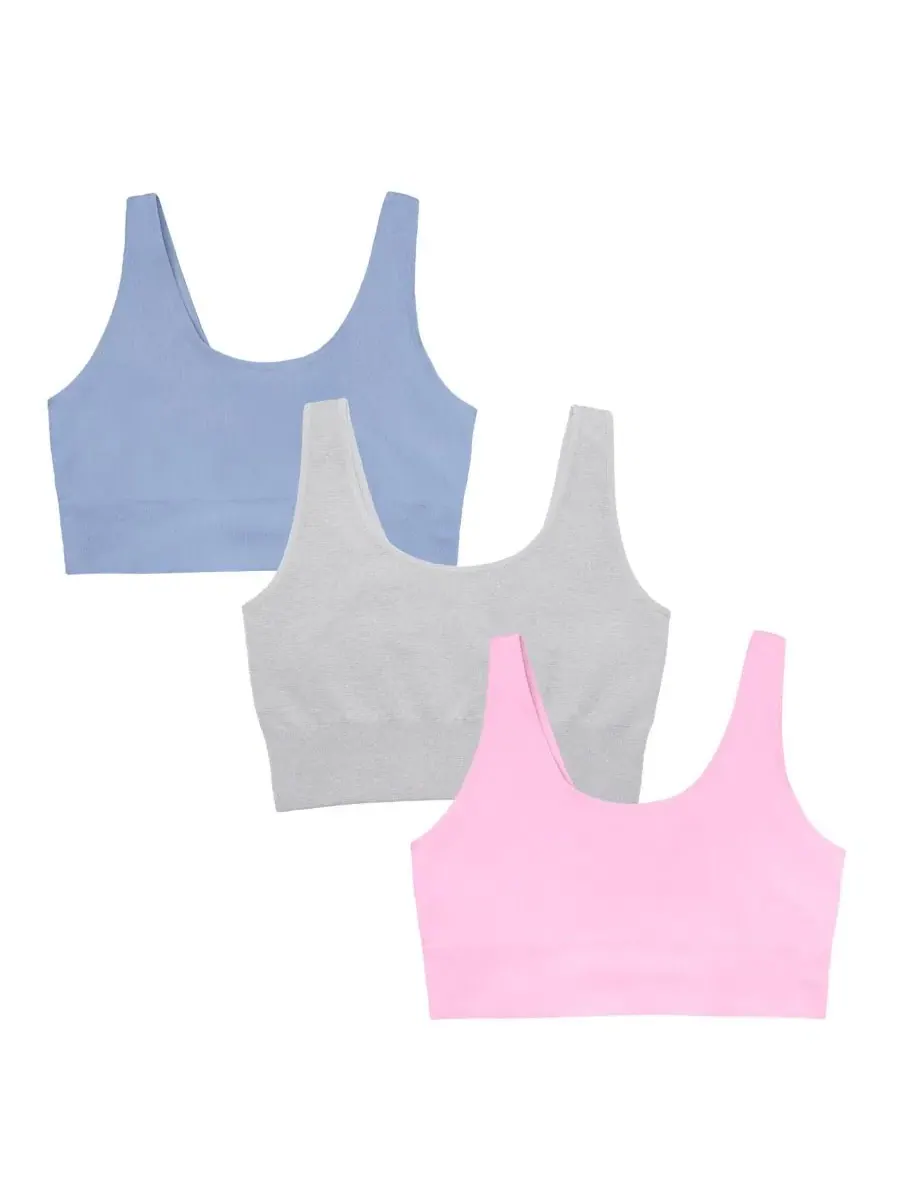 Комплект из 3 бесшовных бюстгальтеров-лонглайн 360 Stretch Seamless Comfort Longline Bralette Fruit
