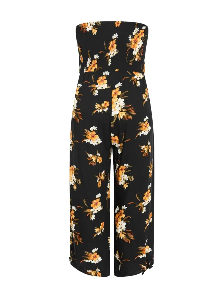 Комбинезон-боди с широкими штанинами Aruba Print Plus Size CITY CHIC — изображение 5 из 5, черный