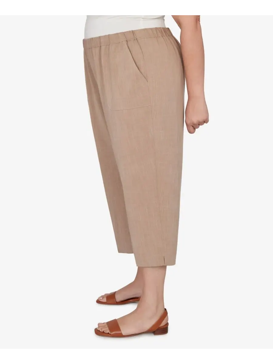 Капри с текстурой, на резинке, Plus Size Grand Bazaar Textured Pull-On Capri Pants Alfred Dunner — изображение 3 из 5