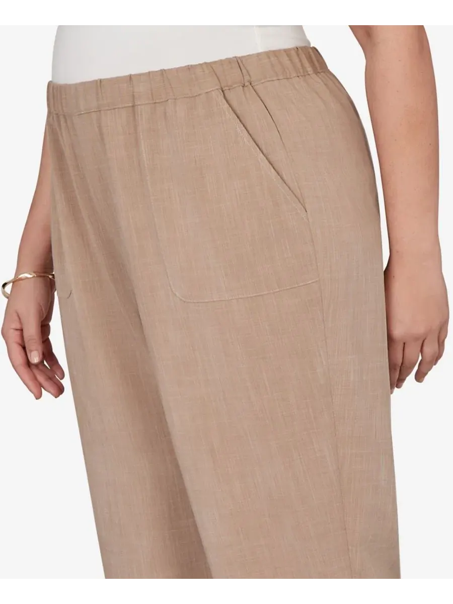Капри с текстурой, на резинке, Plus Size Grand Bazaar Textured Pull-On Capri Pants Alfred Dunner — изображение 4 из 5