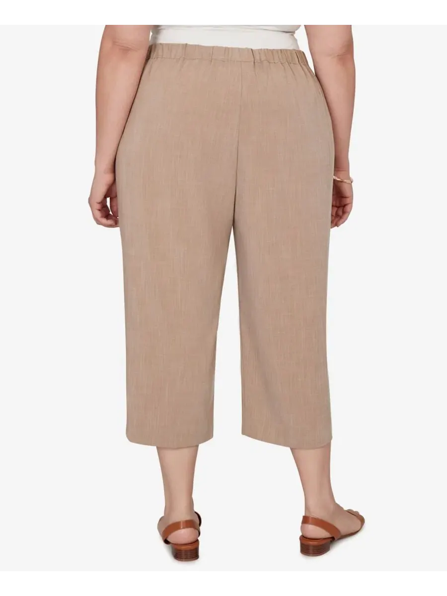 Капри с текстурой, на резинке, Plus Size Grand Bazaar Textured Pull-On Capri Pants Alfred Dunner — изображение 5 из 5