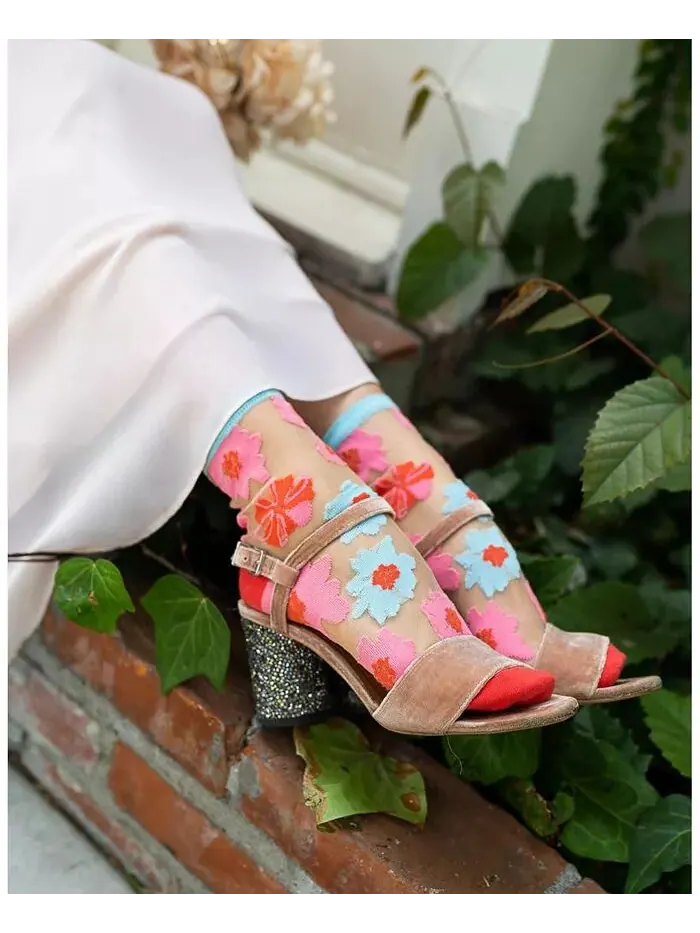 Женские прозрачные носки с ленточными розами Sock Candy — изображение 2 из 3