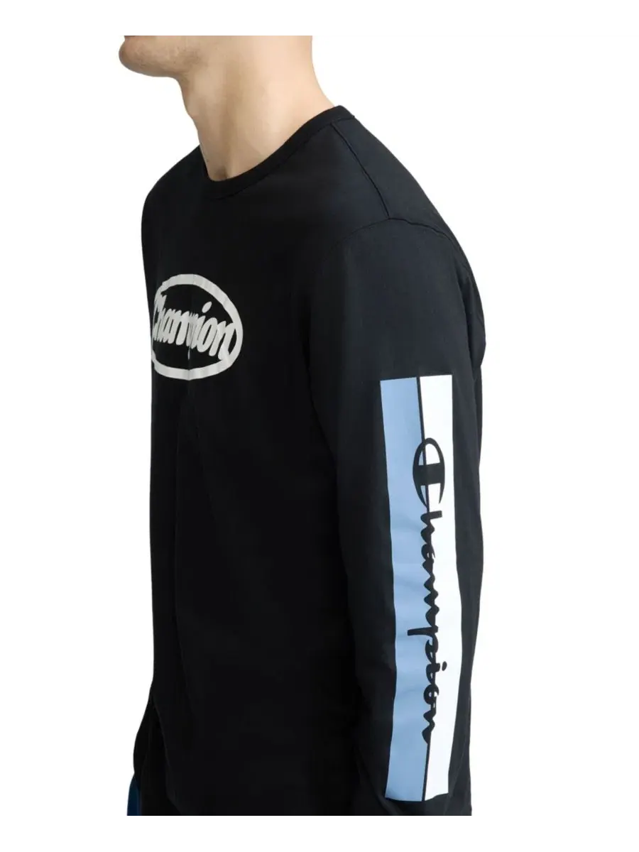 Футболка с длинным рукавом с принтом Champion Men's Medallion Graphic — изображение 3 из 4, черный