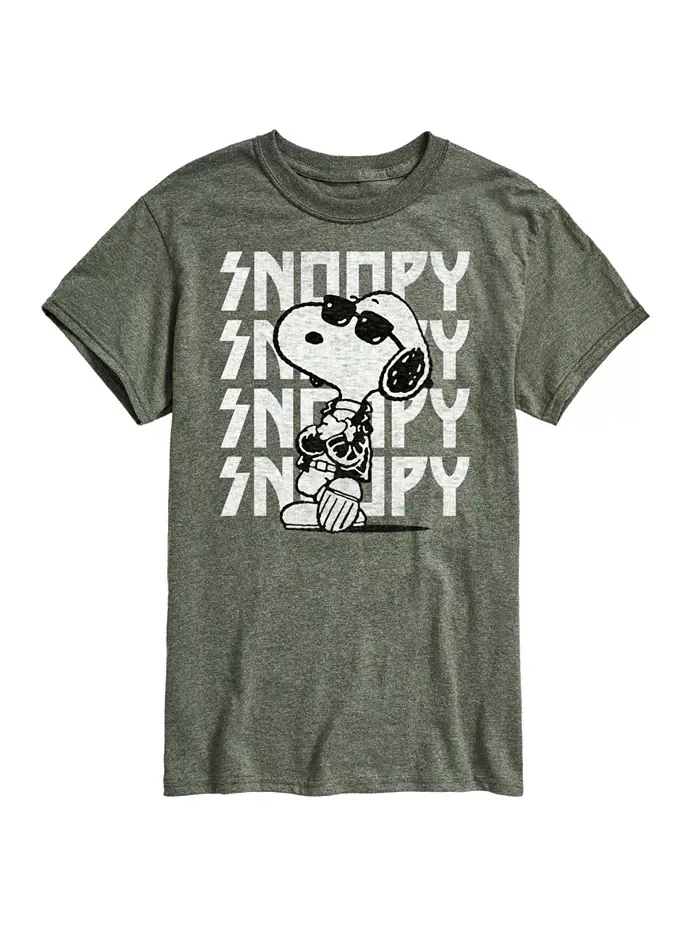Футболка мужская с коротким рукавом Hybrid Apparel Snoopy Rock Name Repeat AIRWAVES — изображение 1 из 8, зеленый