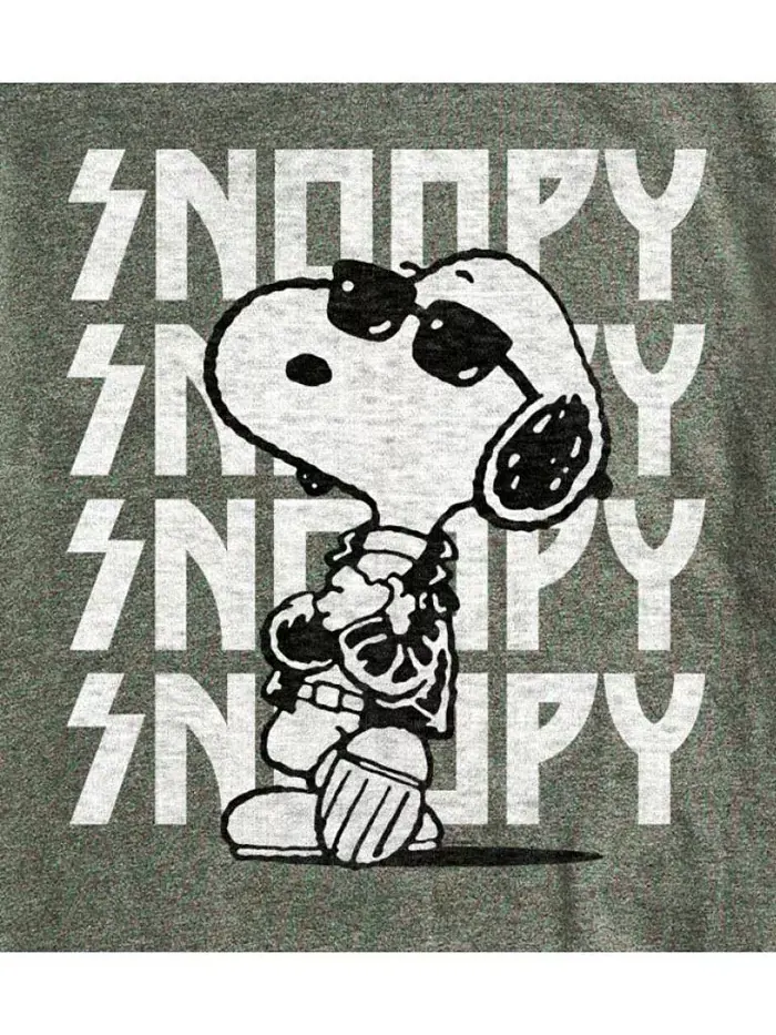 Футболка мужская с коротким рукавом Hybrid Apparel Snoopy Rock Name Repeat AIRWAVES — изображение 3 из 8, зеленый