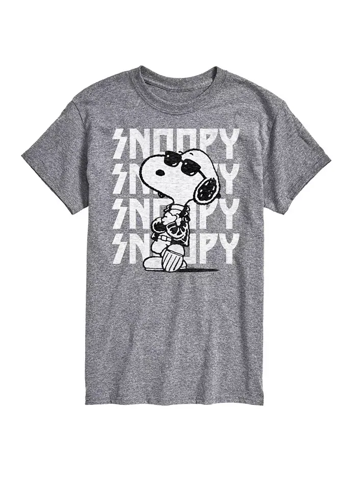 Футболка мужская с коротким рукавом Hybrid Apparel Snoopy Rock Name Repeat AIRWAVES — изображение 1 из 9, приглушенный