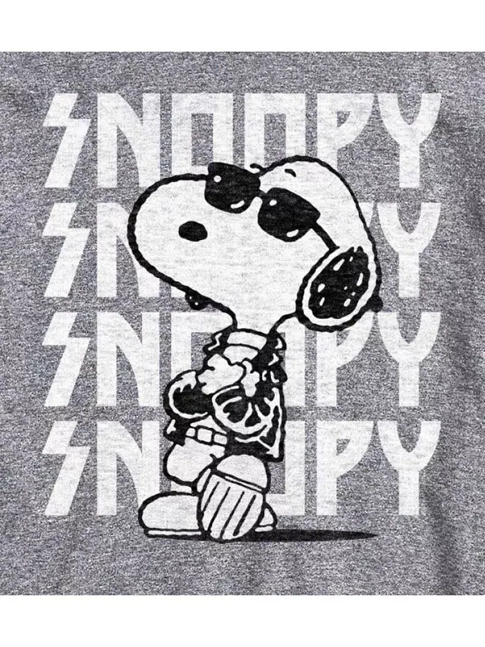 Футболка мужская с коротким рукавом Hybrid Apparel Snoopy Rock Name Repeat AIRWAVES — изображение 2 из 9, приглушенный