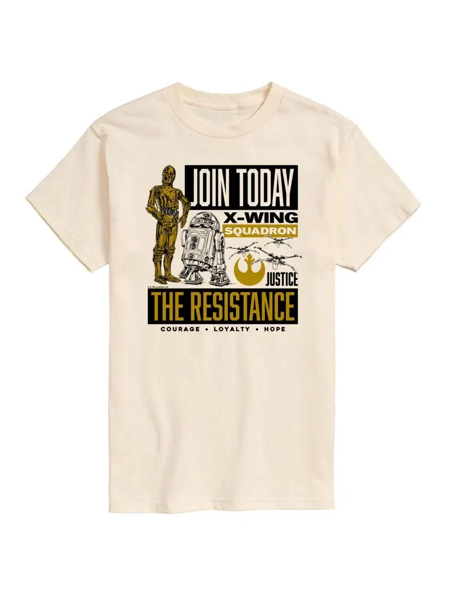 Мужская футболка с коротким рукавом Star Wars Join The Resistance с графическим принтом AIRWAVES — изображение 1 из 3