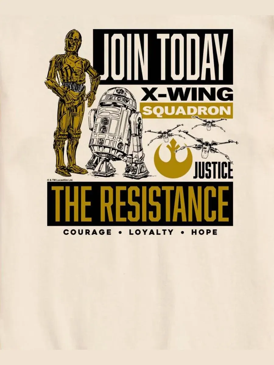 Мужская футболка с коротким рукавом Star Wars Join The Resistance с графическим принтом AIRWAVES — изображение 3 из 3