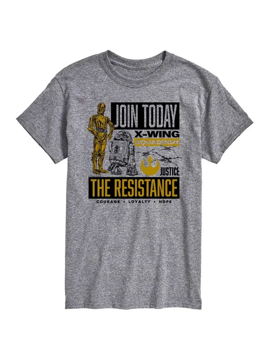Мужская футболка с коротким рукавом Star Wars Join The Resistance с графическим принтом AIRWAVES — изображение 1 из 3