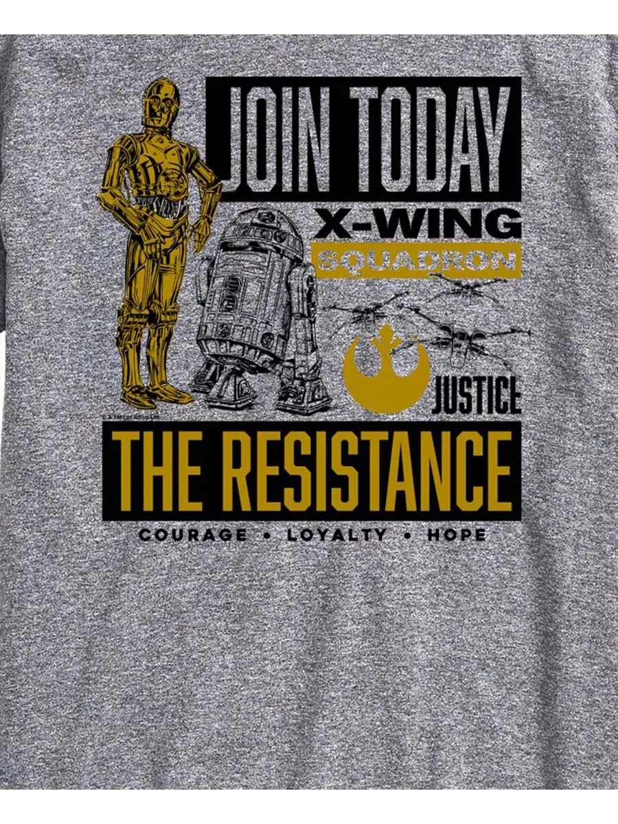 Мужская футболка с коротким рукавом Star Wars Join The Resistance с графическим принтом AIRWAVES — изображение 3 из 3
