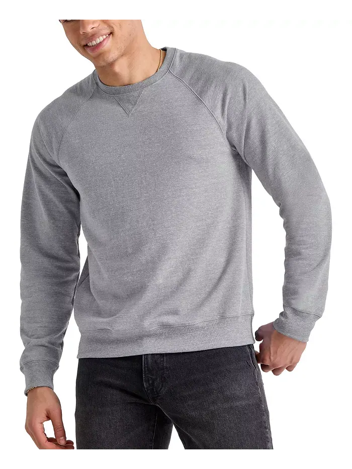 ORIGINAL Мужской трикотажный свитшот с круглым вырезом Triblend French Terry Hanes — изображение 1 из 4