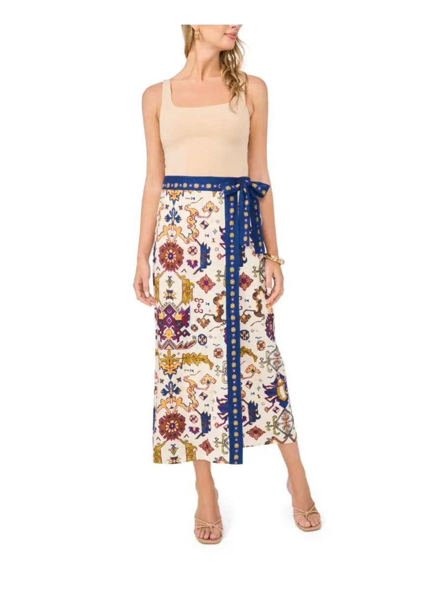 Женская миди-юбка с запахом, с разрезом Vince Camuto — изображение 2 из 5, слоновая кость