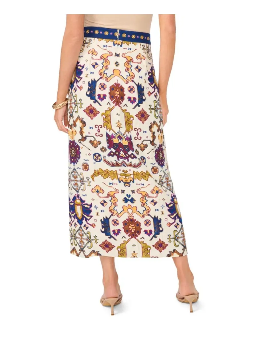 Женская миди-юбка с запахом, с разрезом Vince Camuto — изображение 4 из 5, слоновая кость