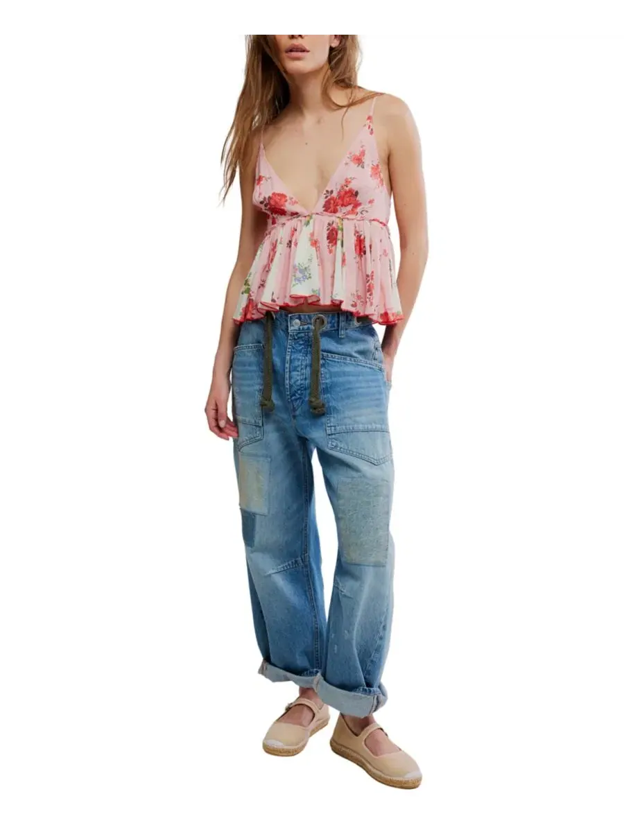 Топ без рукавов с принтом Tillie Floral Free People — изображение 2 из 5, розовый