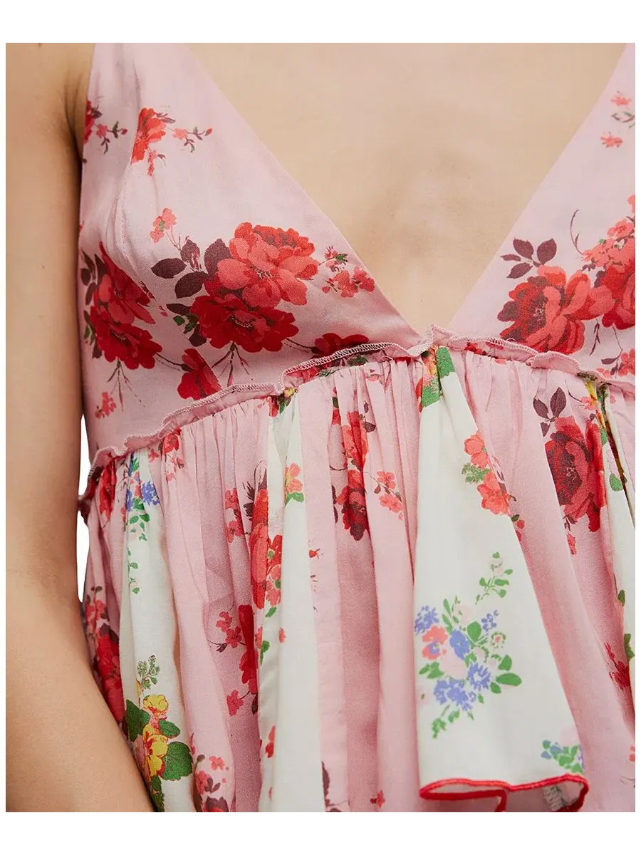 Топ без рукавов с принтом Tillie Floral Free People — изображение 4 из 5, розовый