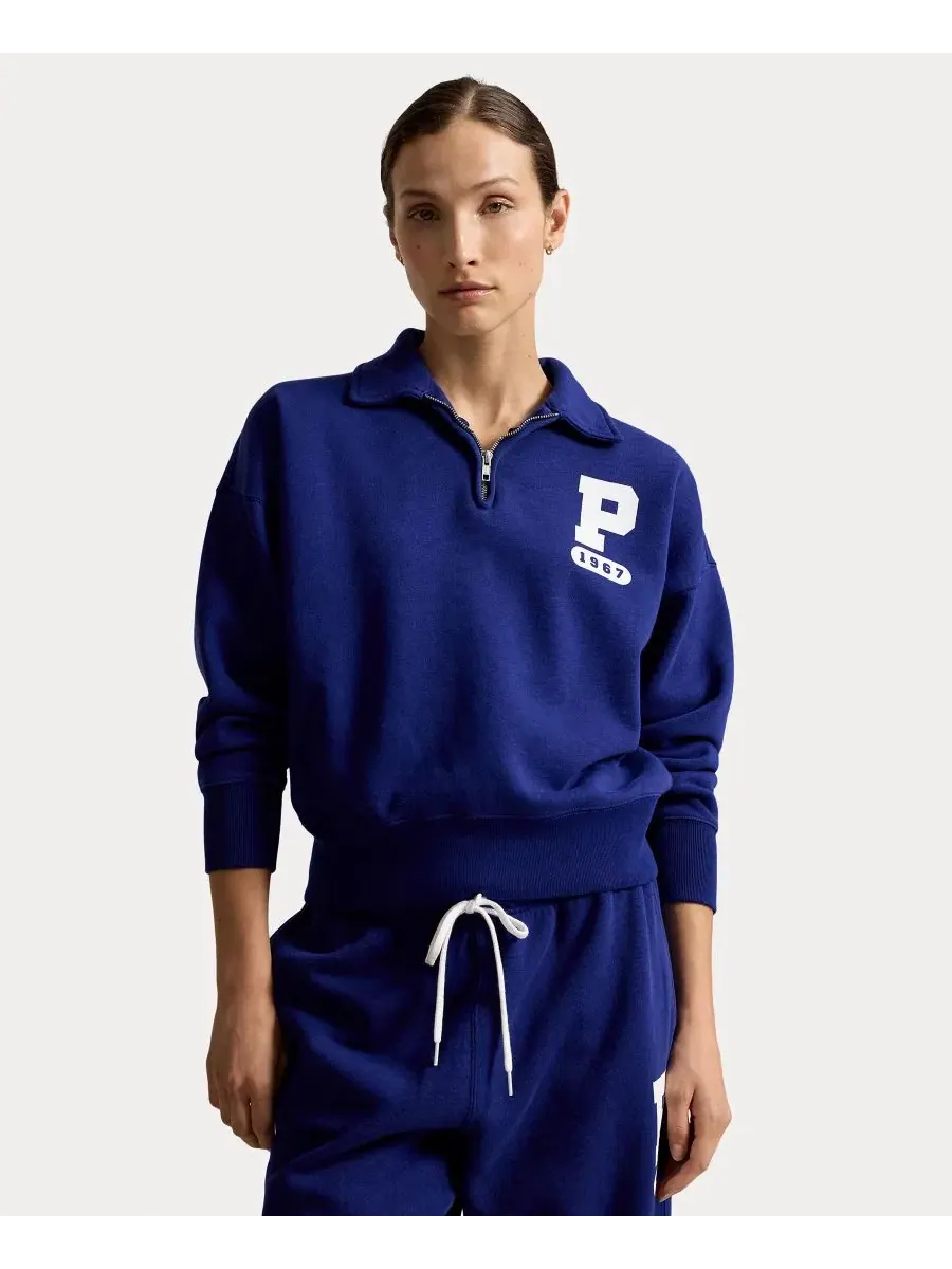 Свитшот Women's Varsity Quarter-Zip Polo Ralph Lauren — изображение 1 из 5, королевский синий