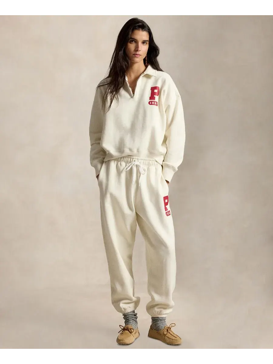 Свитшот с воротником-поло и четвертной молнией Polo Ralph Lauren — изображение 2 из 6, белый